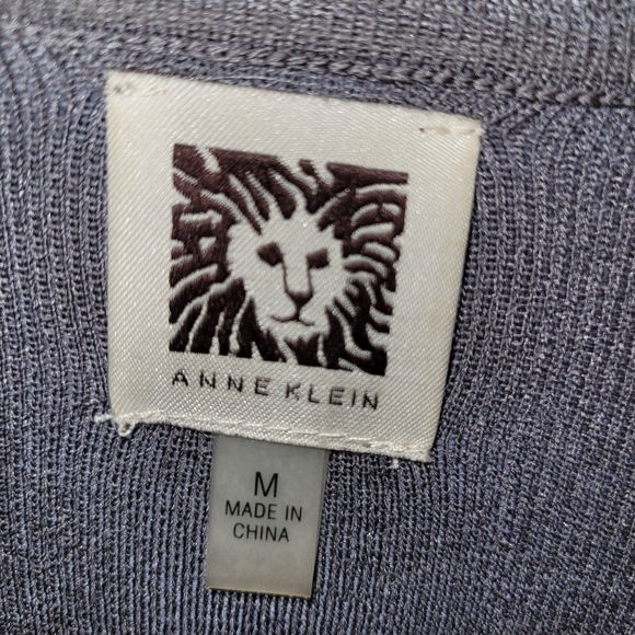 Anne Klein Open Front Knit Grey Duster M PRICE LOWERED - Picture 7 of 10